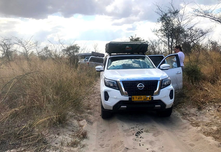 Khaudum, 4x4 vehicle, rugged, path, Namibia