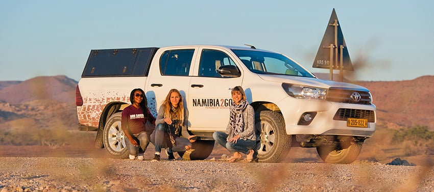 Namibia2Go 4x4 rental car, 3 women