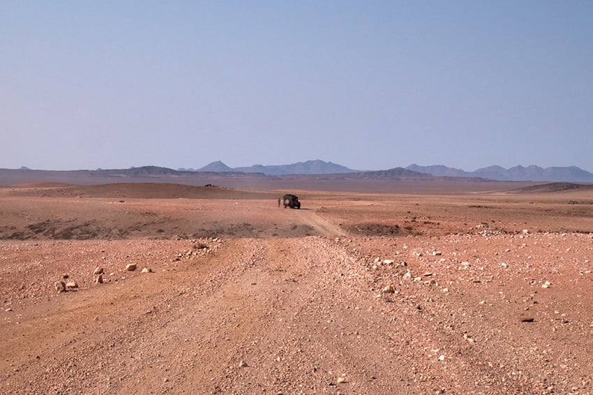 Jeep in the Namib Desert, Namibia