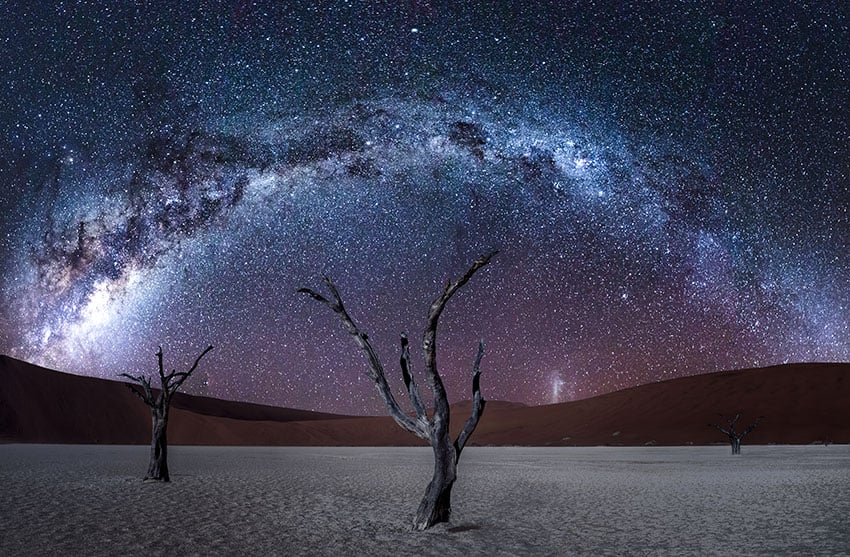 Sossusvlei Deadvlei at night, stars, Namibia