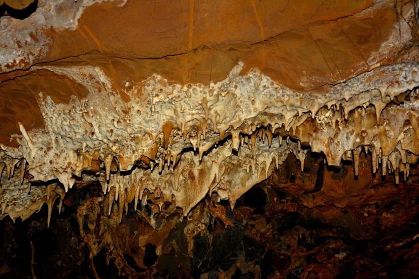 Unique rock formation of a cave in Namibia