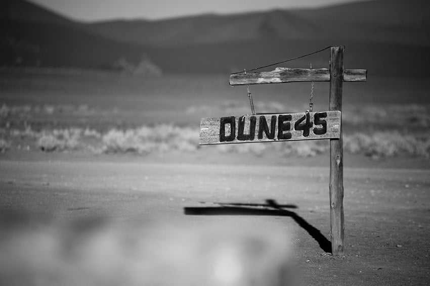 Dune 45, signboard, Sossusvlei, Namibia