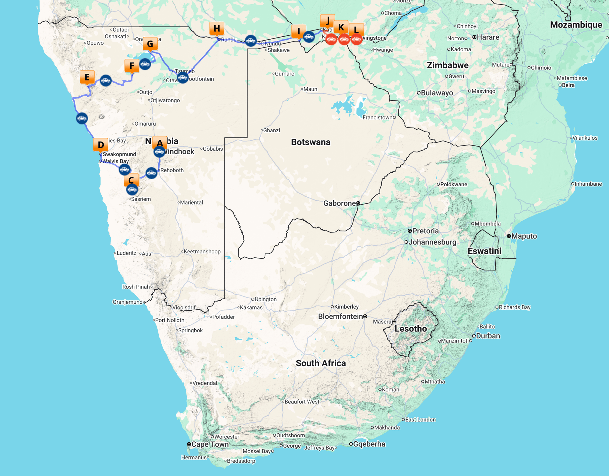 18 Day - Namibia, Chobe & Victoria Falls Tour - Self Drive