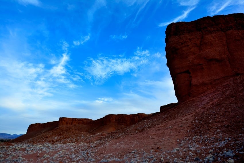 Petrified sand dunes showing layered textures in Namibia