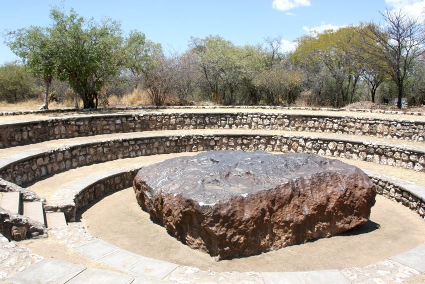 Hoba meteorite surrounded by a stone amphitheatre. 