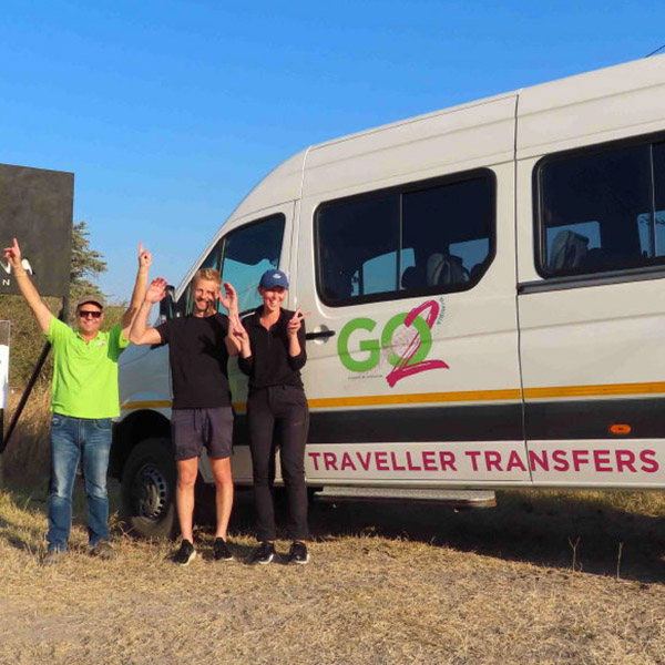Go2 Tourism Shuttle Tours, bus, driver, passengers,Namibia
