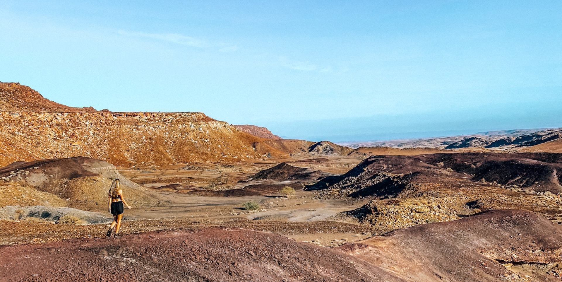 Burnt Mountain in Damaraland, Namibia with black volcanic ridge