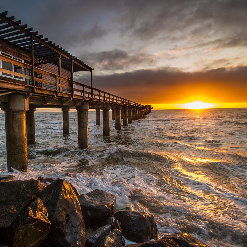 Jetty at sunset, Swakopmund, Namibia