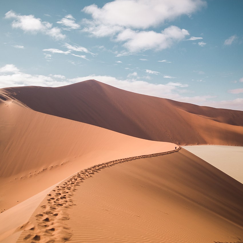 Sossusvlei, sand dunes, blue sky, Namibia