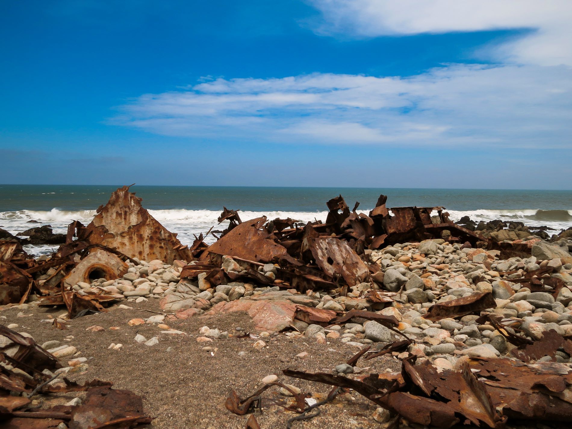 Pieces of ships scattered along the Skeleton coast.