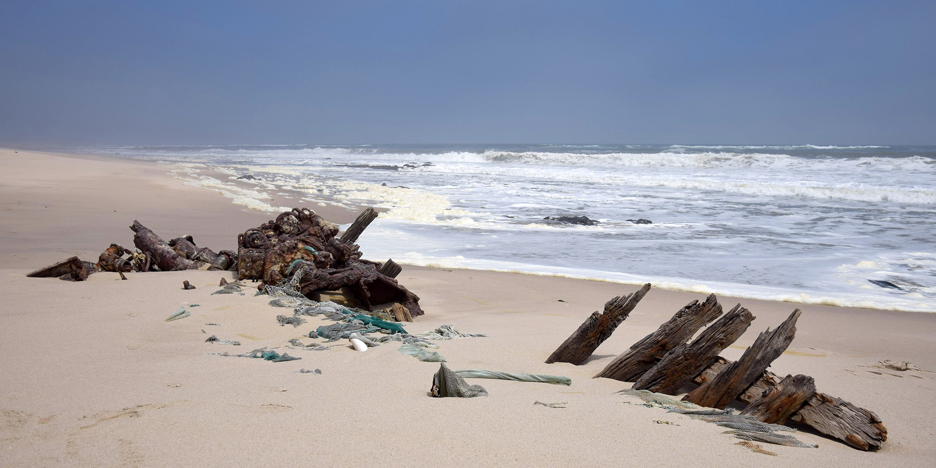 Shipwreck parts, Skeleton Coast, Namibia